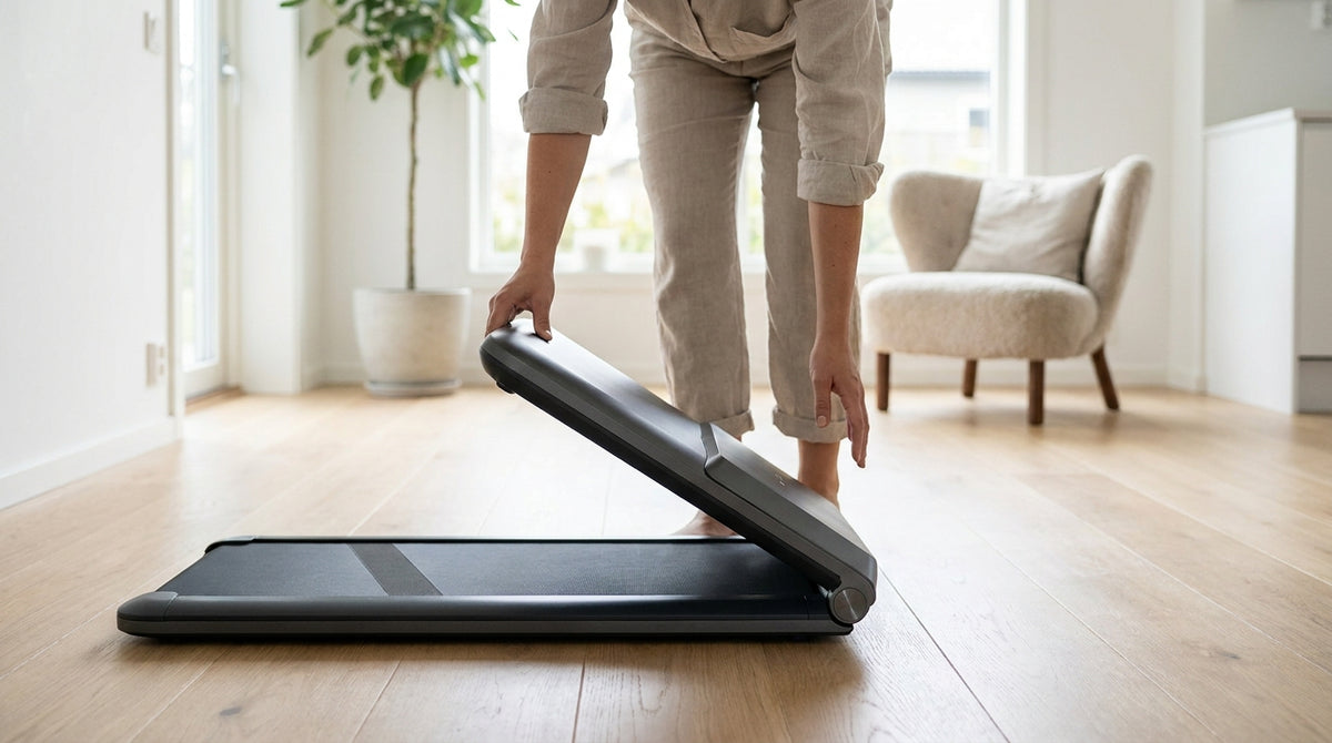 Jak złożyć i rozłożyć bieżnię krok po kroku? — walking pad / bieżnia pod biurko